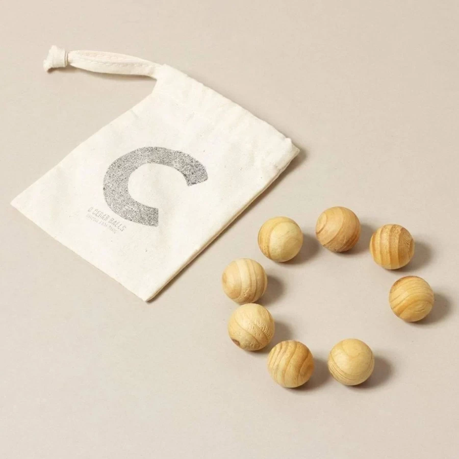 Atlantic Folk Natural Cedar Moth Repellent Balls for Closet Protection - 6 Pack